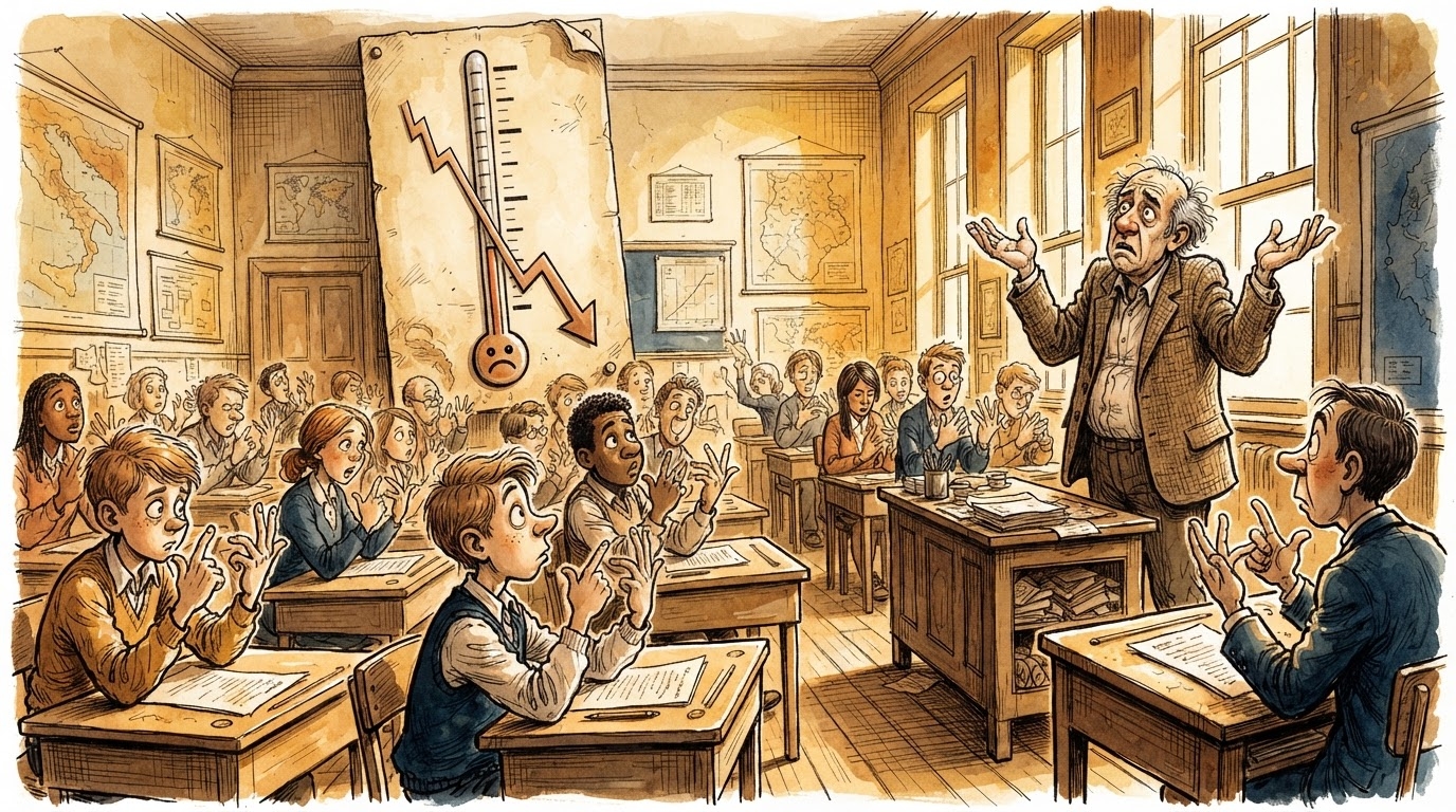 Klasë me nxënës duke llogaritur me gishta gjatë provimit